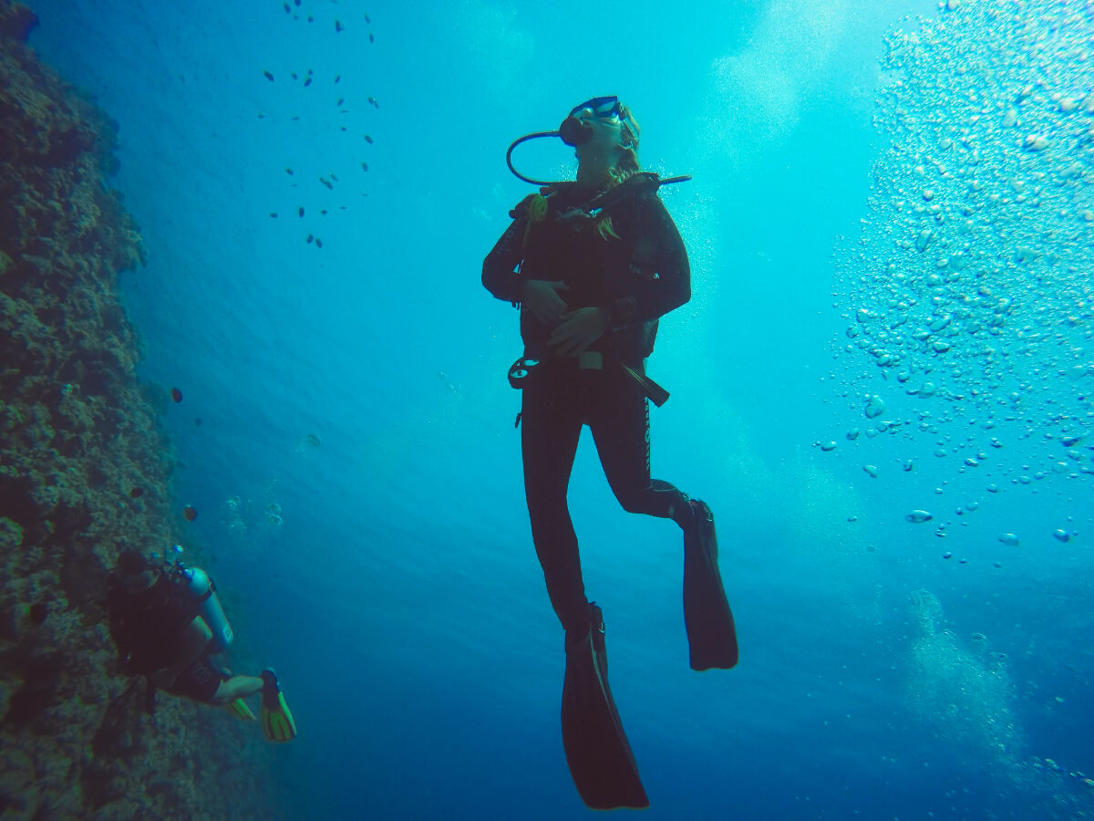 Sidney diving in Dahab, Egypt