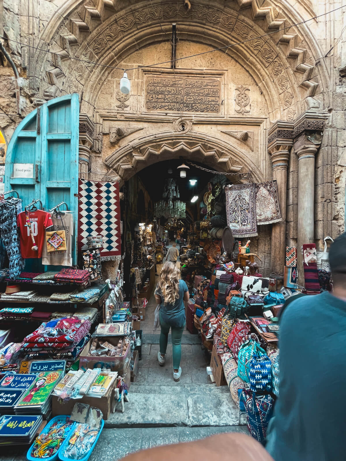 Sidney exploring the busy marketplace of Khan el Khalili in Cairo